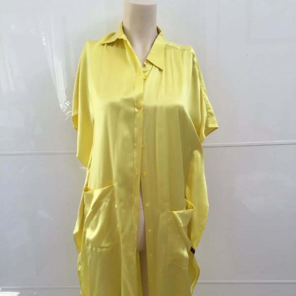Paul Smith Dress Size 42 Beach Yellow  100% Silk